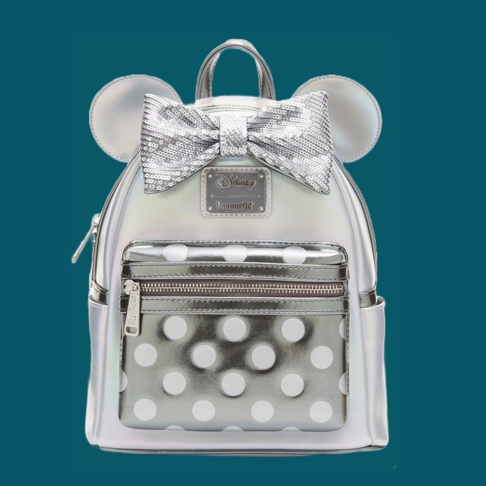 Loungefly Disney100 Minnie Mouse Platinum Mini Backpack